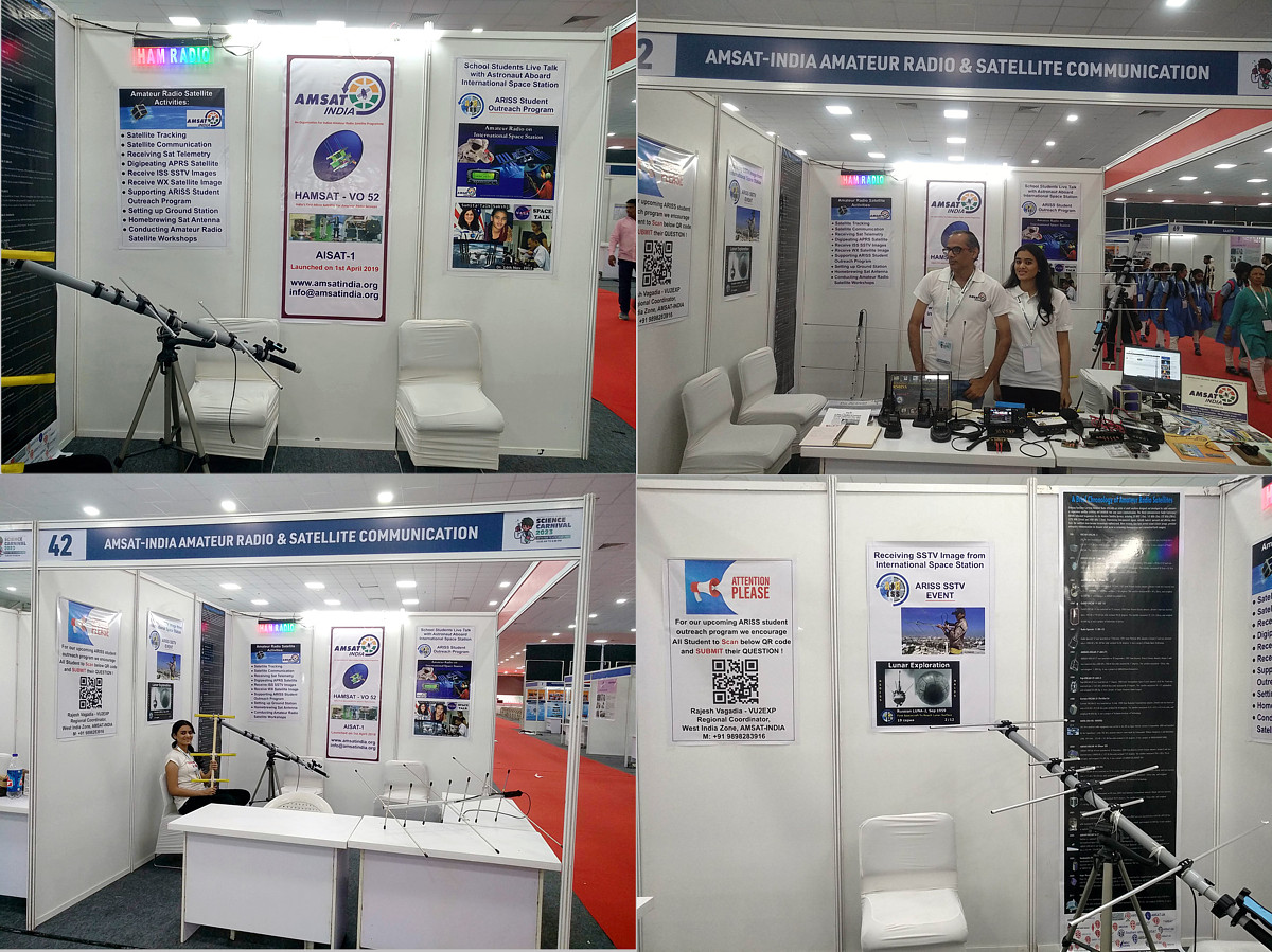 002 AMSAT-INDIA Stall Preparation Setup during Exhibition.jpg